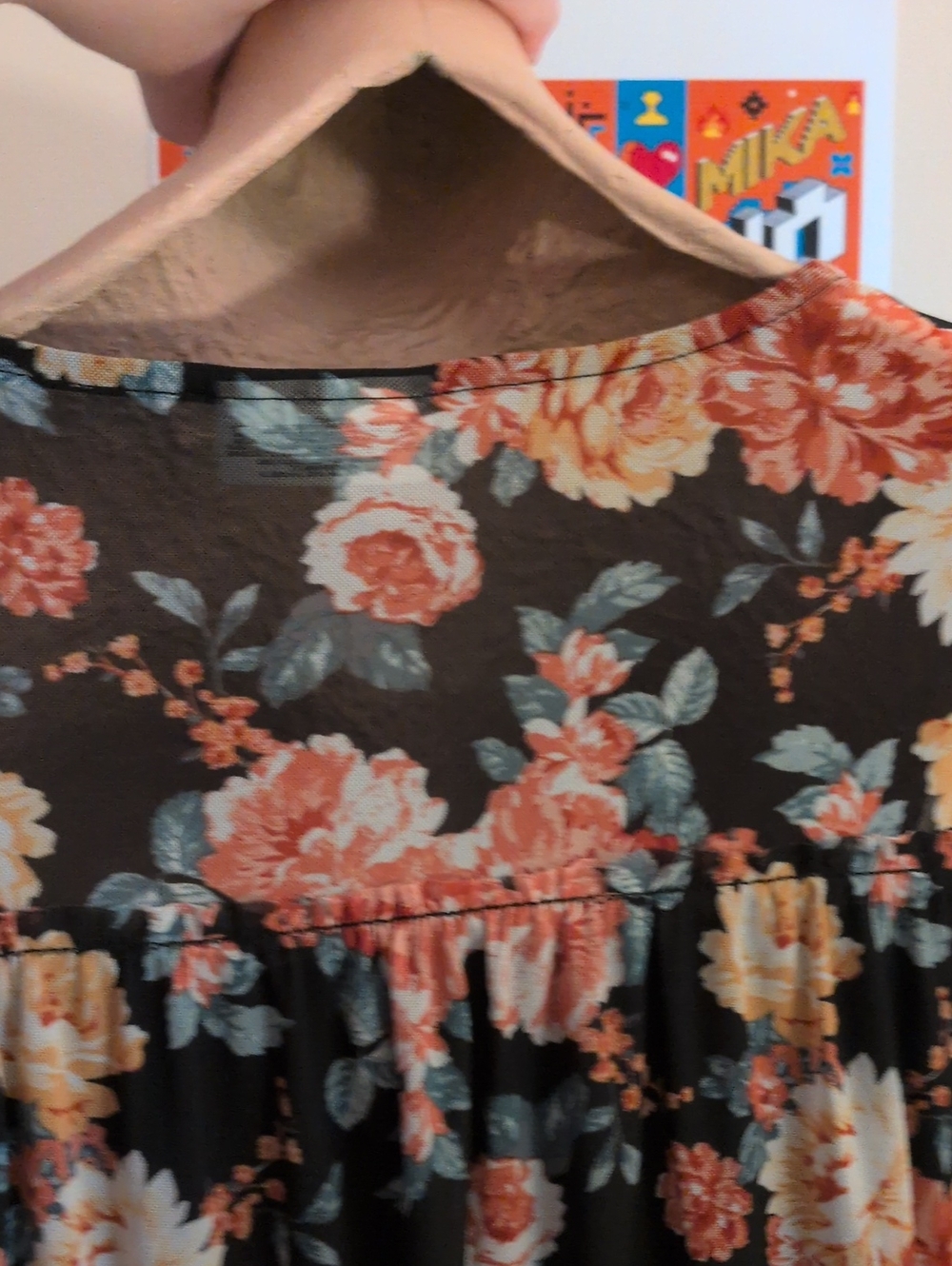 Bobbie Brooks Multicolor Floral Boho Blouse Size L - Picture 5 of 5
